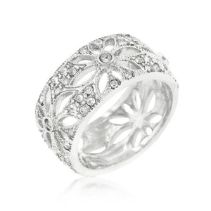 Crystal Floral Filigree Band - Jewelry Xoxo