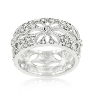 Crystal Floral Filigree Band - Jewelry Xoxo