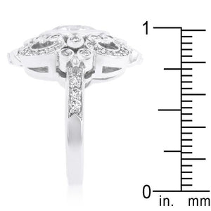 Elegant Clear Cubic Zirconia Crest Ring - Jewelry Xoxo