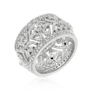 Filigree Crest Eternity Ring - Jewelry Xoxo