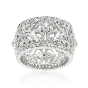 Filigree Crest Eternity Ring - Jewelry Xoxo