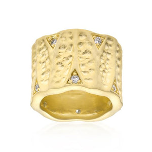 Textured Organic Matte Golden Eternity Ring - Jewelry Xoxo