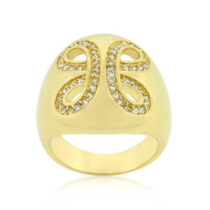 Golden Ribbon Cocktail Ring - Jewelry Xoxo