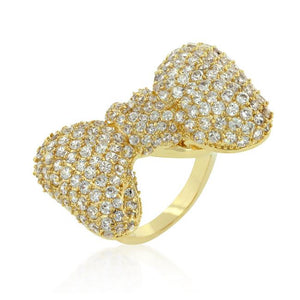 Bow Tie Cubic Zirconia Ring - Jewelry Xoxo