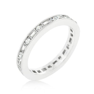 Alternating Cubic Zirconia Eternity Band - Jewelry Xoxo