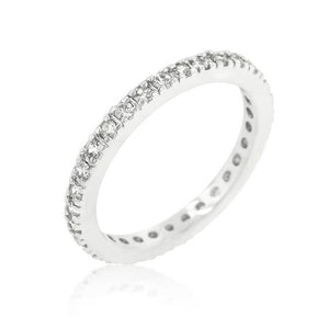 Delicate Cubic Zirconia Eternity Band - Jewelry Xoxo