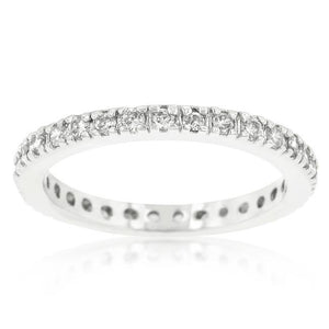 Delicate Cubic Zirconia Eternity Band - Jewelry Xoxo