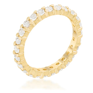 Goldtone Cubic Zirconia Eternity Band - Jewelry Xoxo