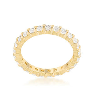 Goldtone Cubic Zirconia Eternity Band - Jewelry Xoxo