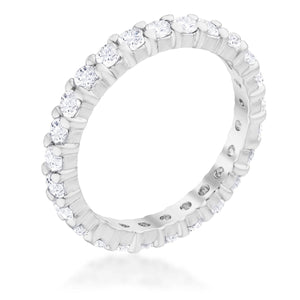 Cubic Zirconia Sterling Silver Eternity Band - Jewelry Xoxo