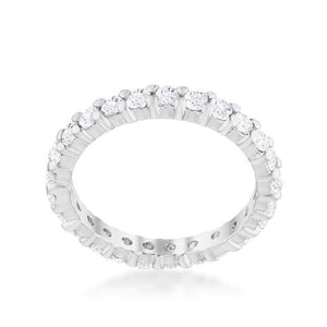 Cubic Zirconia Sterling Silver Eternity Band - Jewelry Xoxo
