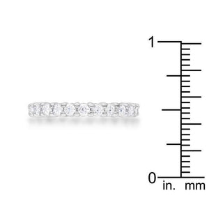 Cubic Zirconia Sterling Silver Eternity Band - Jewelry Xoxo