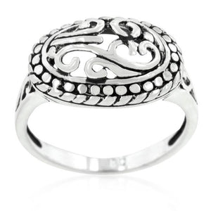 Antique Filigree Crest Ring - Jewelry Xoxo