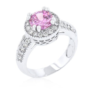 Pink Halo Engagement Ring - Jewelry Xoxo