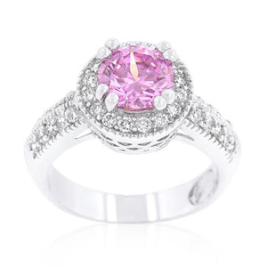 Pink Halo Engagement Ring - Jewelry Xoxo