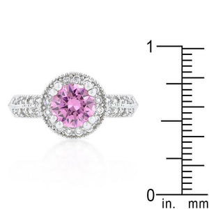 Pink Halo Engagement Ring - Jewelry Xoxo