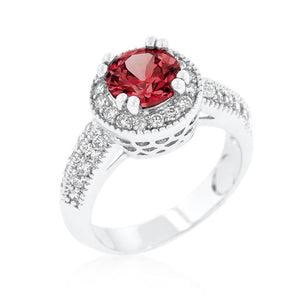 Garnet Halo Engagement Ring - Jewelry Xoxo