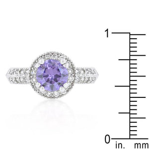 Lavender Halo Engagement Ring - Jewelry Xoxo