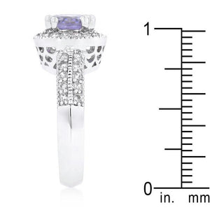 Lavender Halo Engagement Ring - Jewelry Xoxo