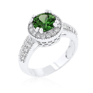 Emerald Halo Engagement Ring - Jewelry Xoxo