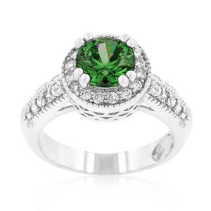 Emerald Halo Engagement Ring - Jewelry Xoxo