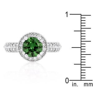 Emerald Halo Engagement Ring - Jewelry Xoxo