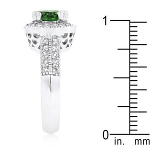 Emerald Halo Engagement Ring - Jewelry Xoxo