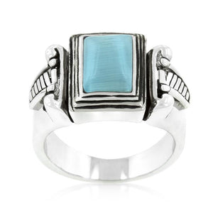 Blue Cats Eye Vintage Ring - Jewelry Xoxo