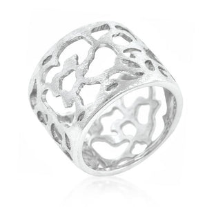 Filigree Matte Rhodium Ring - Jewelry Xoxo