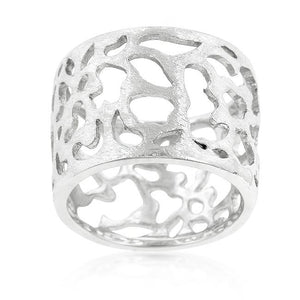 Filigree Matte Rhodium Ring - Jewelry Xoxo