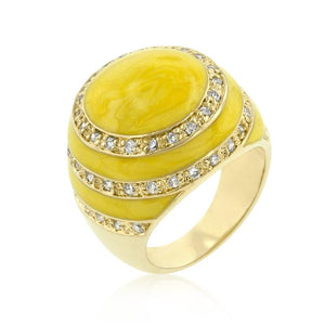 Yellow Enamel Egg Ring - Jewelry Xoxo