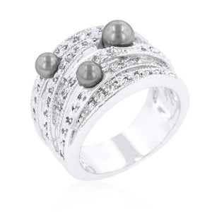 Gray Pearl Cocktail Ring - Jewelry Xoxo