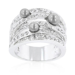 Gray Pearl Cocktail Ring - Jewelry Xoxo