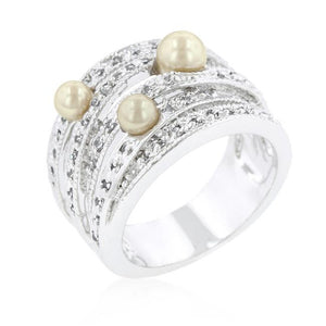 Champagne Pearl Cocktail Ring - Jewelry Xoxo