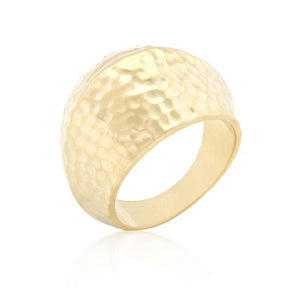 Hammered Golden Fashion Ring - Jewelry Xoxo