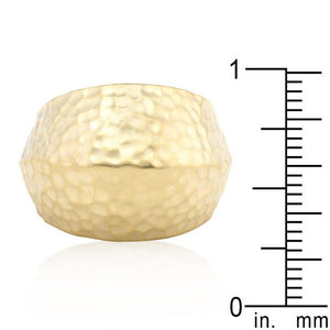 Hammered Golden Fashion Ring - Jewelry Xoxo