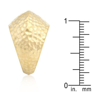 Hammered Golden Fashion Ring - Jewelry Xoxo
