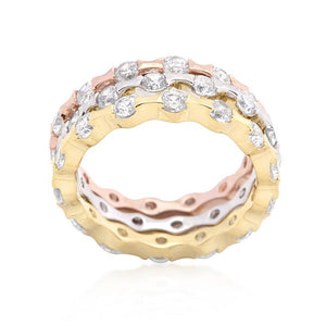 Tri-tone Stackable Rings - Jewelry Xoxo