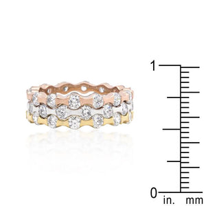 Tri-tone Stackable Rings - Jewelry Xoxo