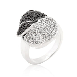 Black and White Cubic Zirconia Baby Chick Ring - Jewelry Xoxo