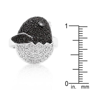 Black and White Cubic Zirconia Baby Chick Ring - Jewelry Xoxo