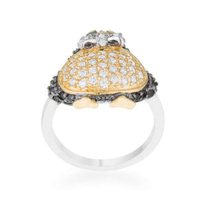 Jet Black Cubic Zirconia Penguin Ring - Jewelry Xoxo