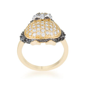 Jet Black Cubic Zirconia Penguin Fashion Ring - Jewelry Xoxo