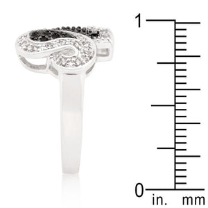 Black and White Cubic Zirconia Elephant Ring - Jewelry Xoxo