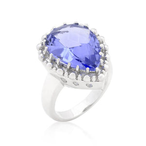 Solitaire Light Purple Cocktail Ring - Jewelry Xoxo