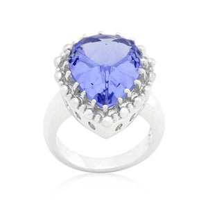 Solitaire Light Purple Cocktail Ring - Jewelry Xoxo