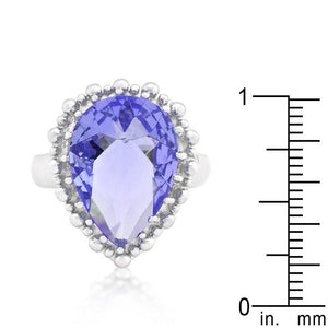 Solitaire Light Purple Cocktail Ring - Jewelry Xoxo