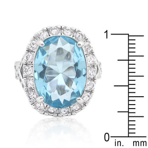 Oval Blue Topaz Cocktail Ring - Jewelry Xoxo