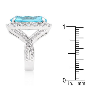 Oval Blue Topaz Cocktail Ring - Jewelry Xoxo