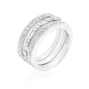Simple Cubic Zirconia Ring Set - Jewelry Xoxo